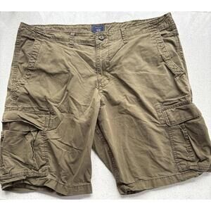 Gap Lived-In Cargo Shorts Mens 38 Khaki Brown Cotton Relaxed Fit Pockets 10” Ins